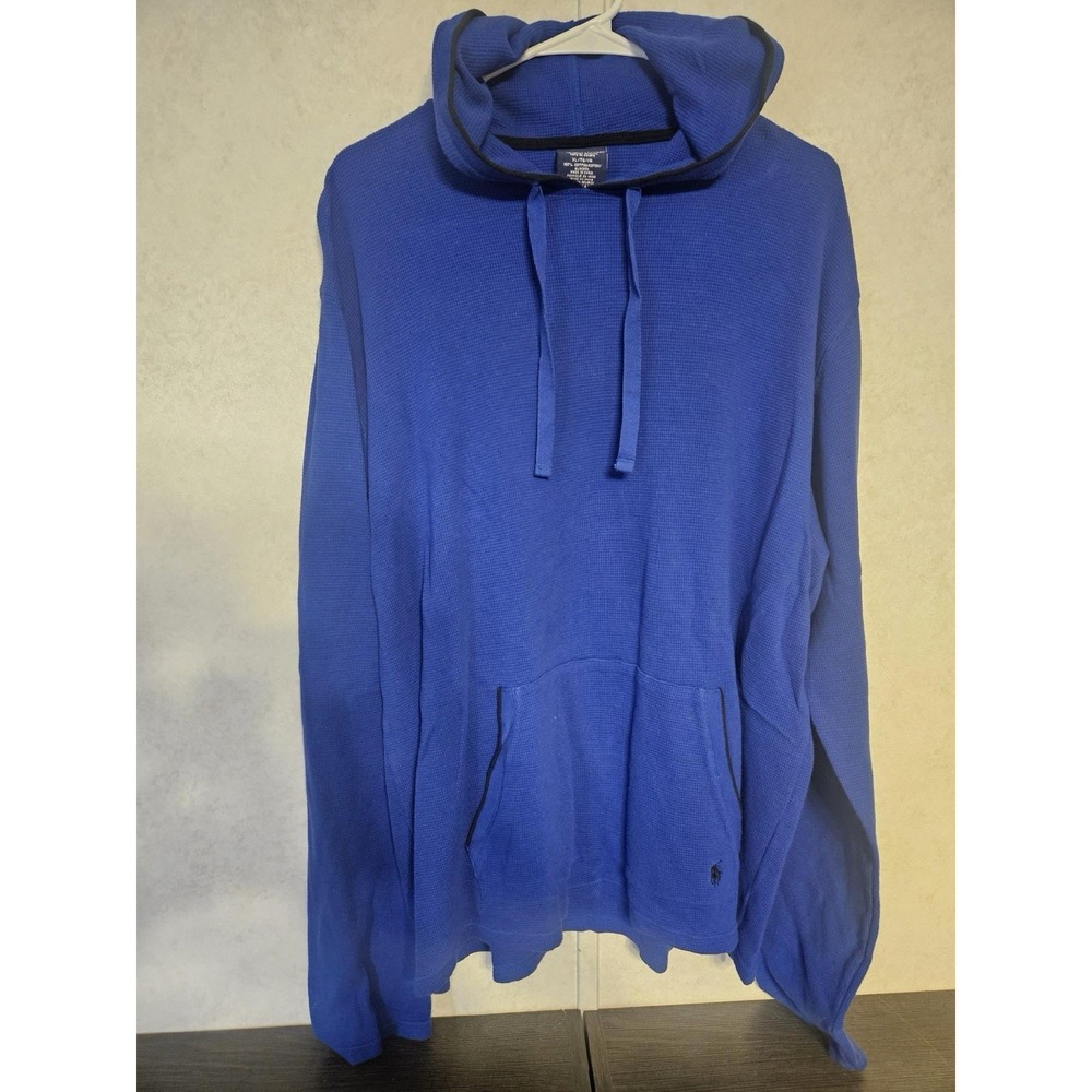 Men's Polo Ralph Lauren Sleepwear Hoodie Pullover Long Sleeve Blue Size XL